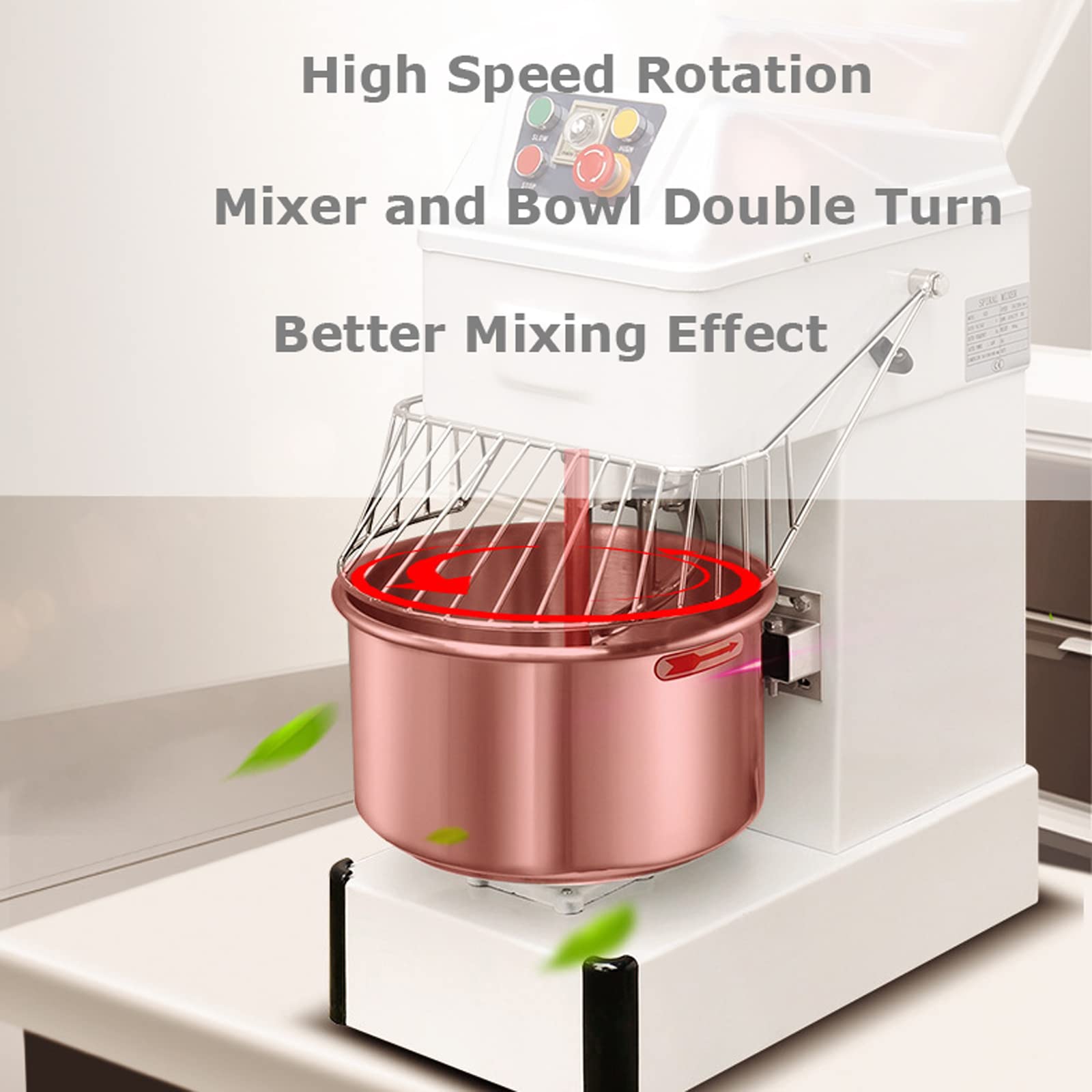 INTBUYING 18Qt Commercial Dough Mixer - 1500W Stainless Steel Stand Mixer with 2 Speeds & Timer - Heavy Duty Flour Blender for Bread, Pizza Dough - Perfect for Bakeries, Restaurants & Home Baking (110V)