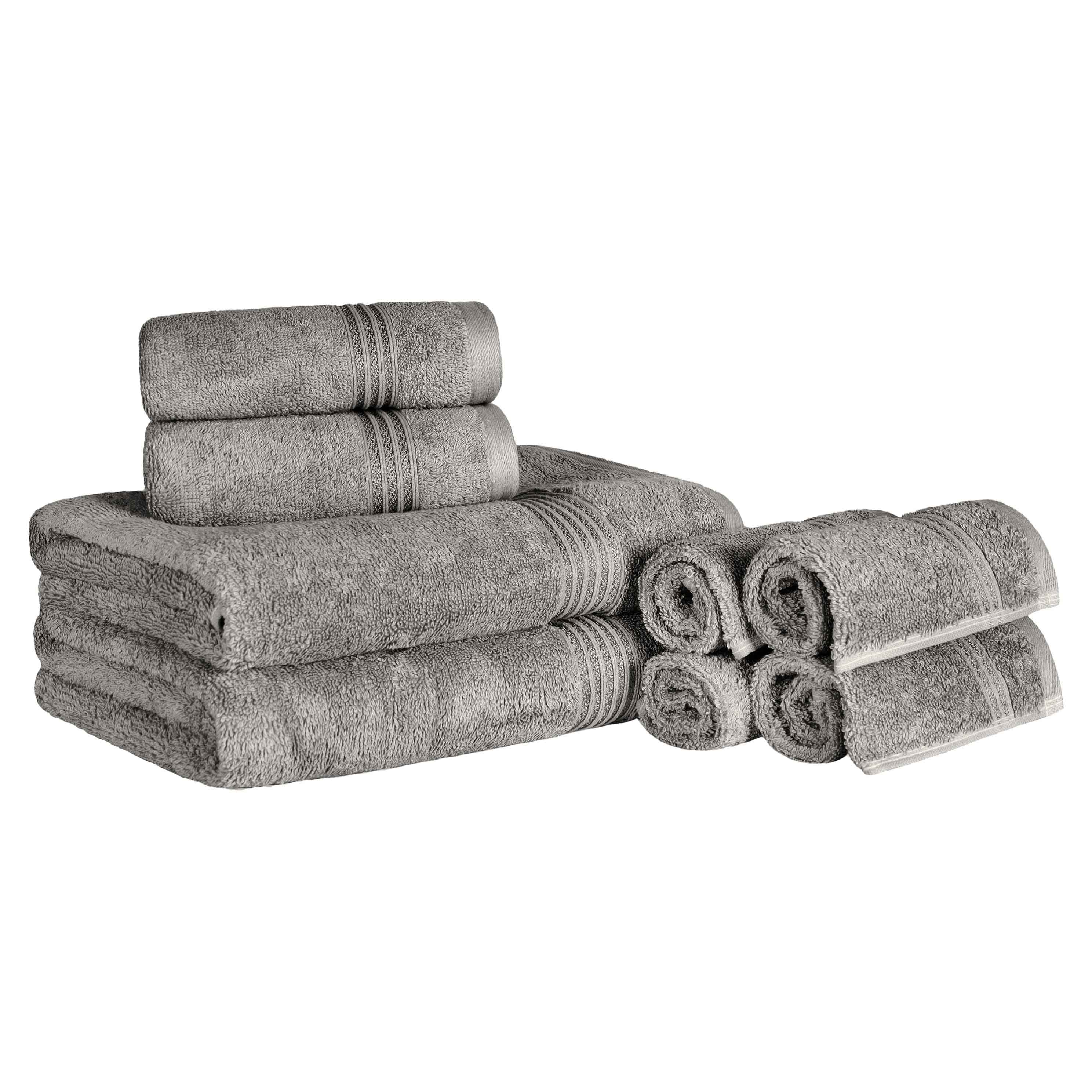 Premium Egyptian Cotton 8-Piece Bath Towel Set - Ultra Soft, Highly Absorbent & Quick-Drying - Perfect for Spa, Bathroom & Beach Use