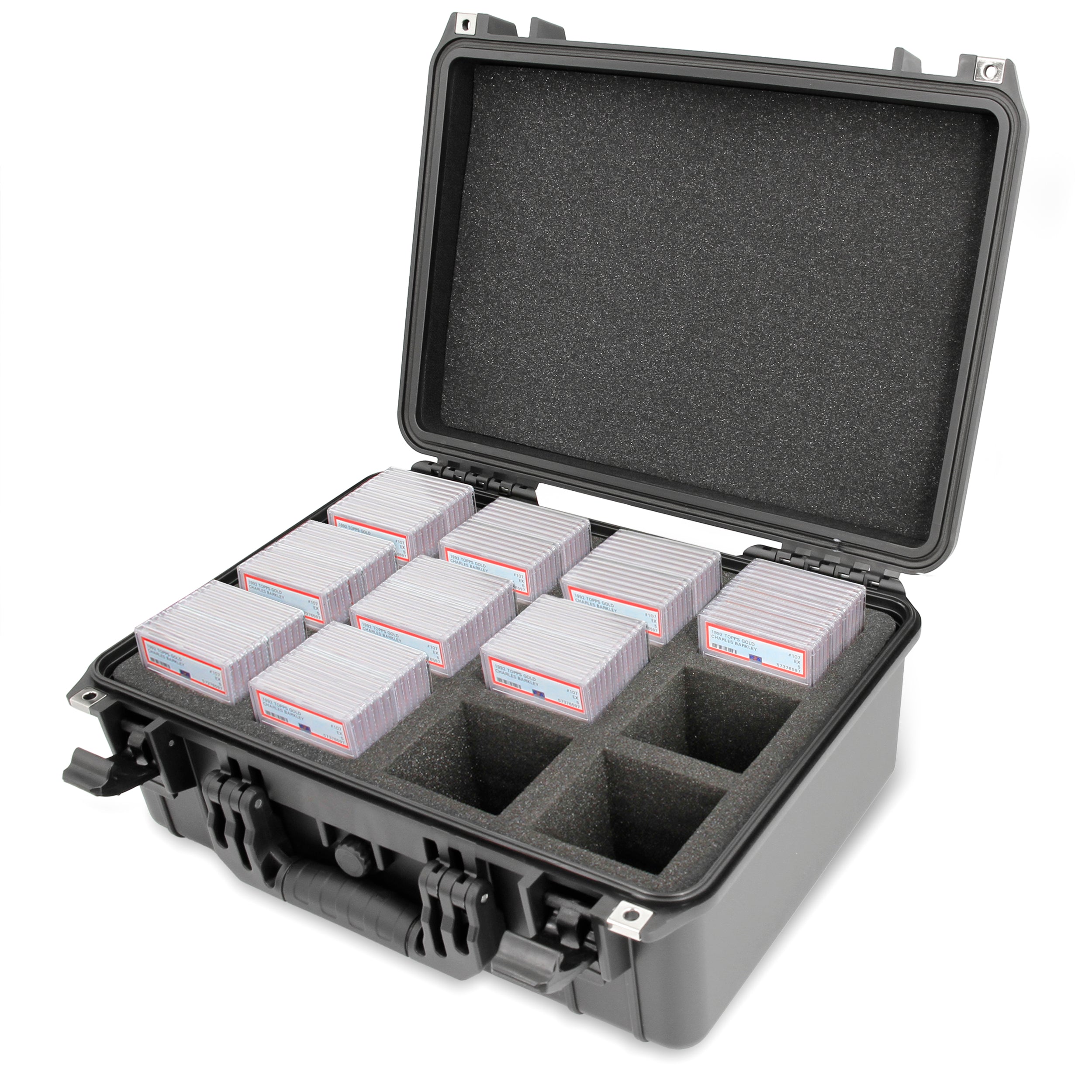 CASEMATIX Graded Card Case for 130 PSA Graded Sports Trading Cards - Waterproof Trading Card Storage Box with 12 Adjustable Dividers - Perfect for Collectors, Sports Memorabilia Protection & Card Show Display