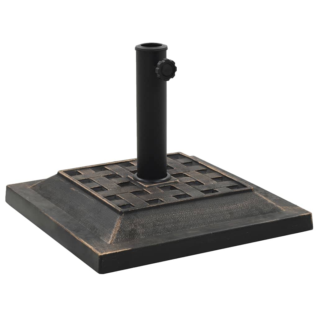 Heavy Duty 26.5 lbs Bronze Polyresin Patio Umbrella Base Stand - Durable Outdoor Market Umbrella Stand for Garden, Lawn, Deck - Perfect for Outdoor Dining, Poolside Lounging & Backyard Relaxation