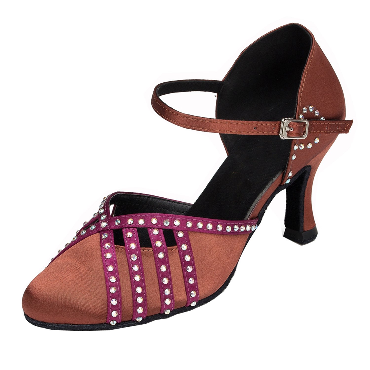 Minishion Crystal Mary Jane Latin Dance Shoes for Women - Perfect for Salsa & Ballroom