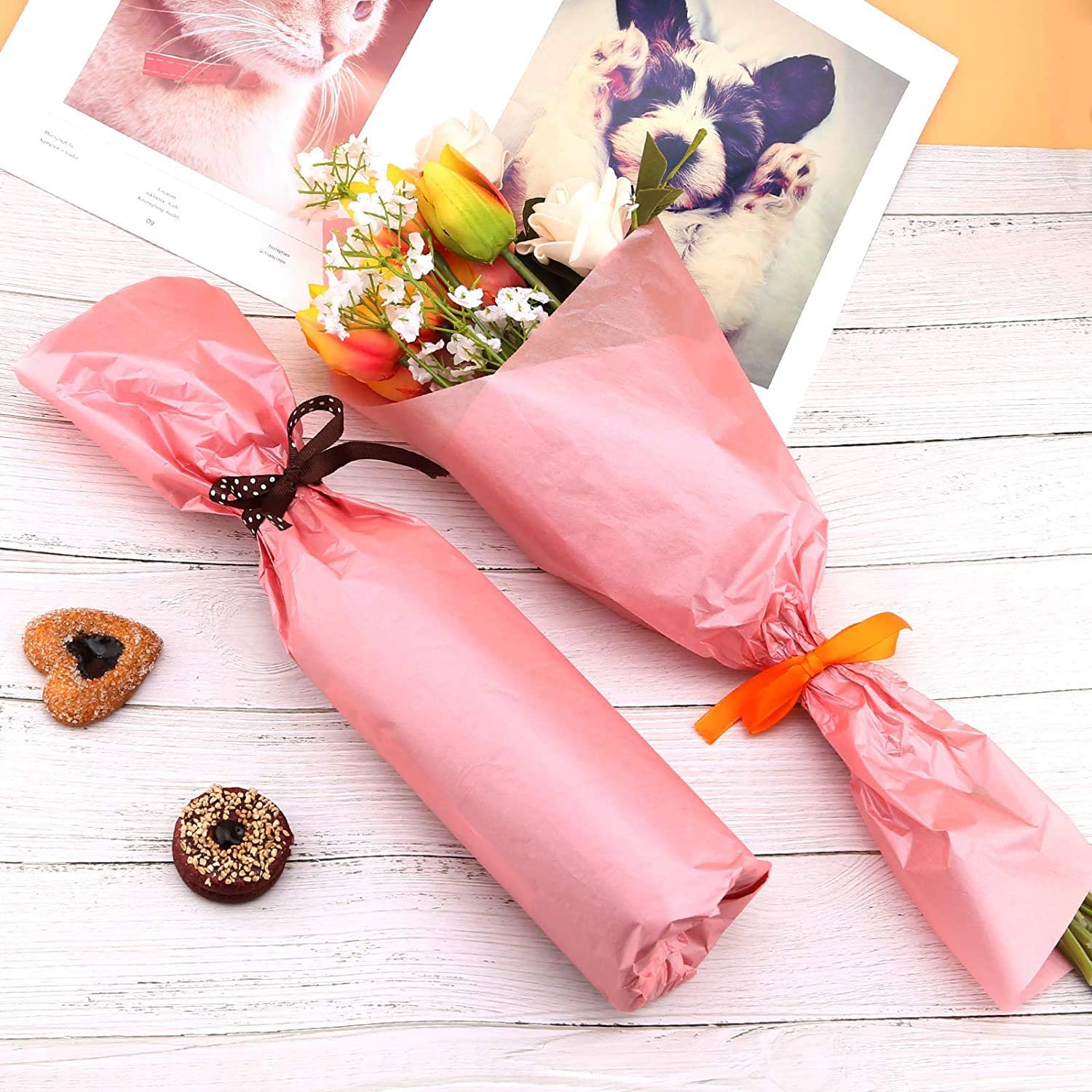 Premium Blush Pink Tissue Paper 20x20 Inches (30 Sheets) - Gift Wrapping, DIY Crafts, Flower Arrangements, Party Decor for Easter, Mother's Day, Birthdays & Special Occasions
