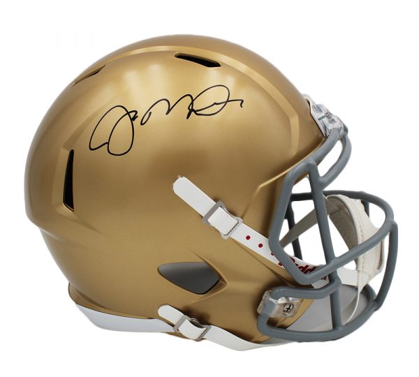 Joe Montana Autographed Notre Dame Fighting Irish Full-Size NCAA Football Helmet - Collectible Memorabilia for Fans & Sports Enthusiasts - Perfect for Man Cave, Game Room, or Gift for Football Lovers