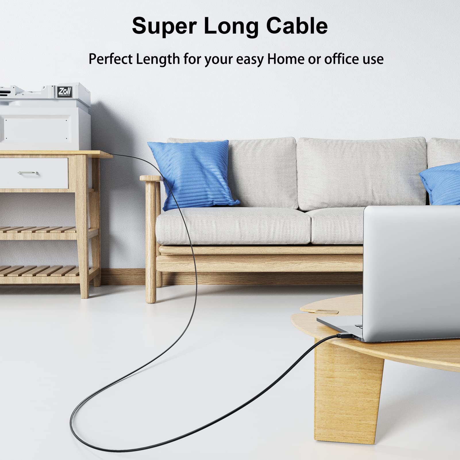20 FT USB A to USB B Printer Cable - High-Speed Compatible with HP, Canon, Brother, Samsung, Dell, Epson Printers | Perfect for Home Office, School & Business Printing Needs
