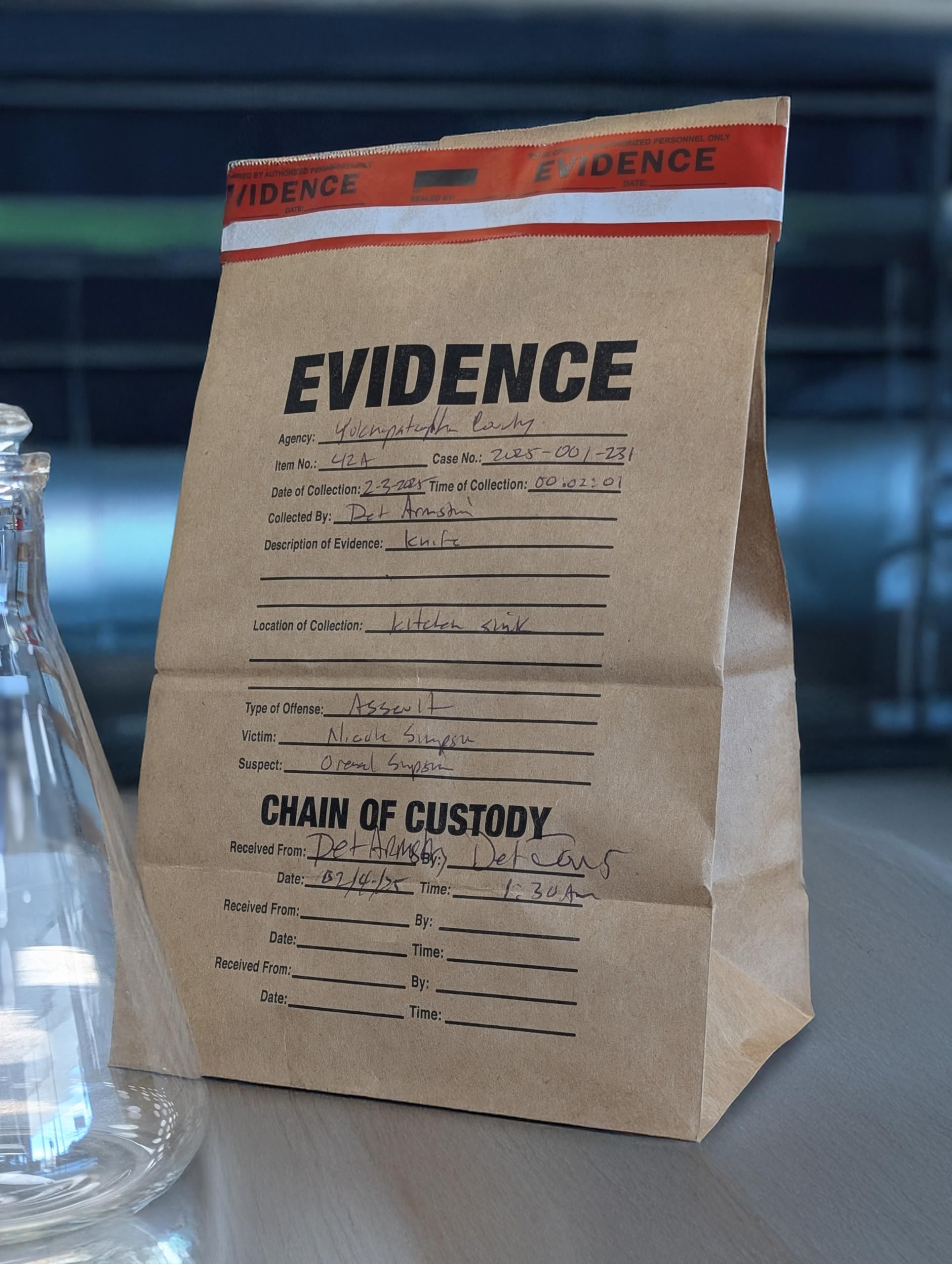 Crime Scene Paper Evidence Bags - Medium Size, 100-Pack | Tamper-Proof Forensic Evidence Collection | Perfect for Police Investigations, Crime Labs & Legal Documentation