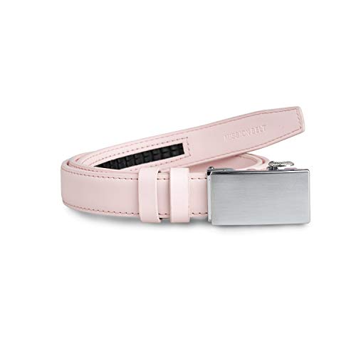 30mm Platinum Buckle & Rose Pink Leather