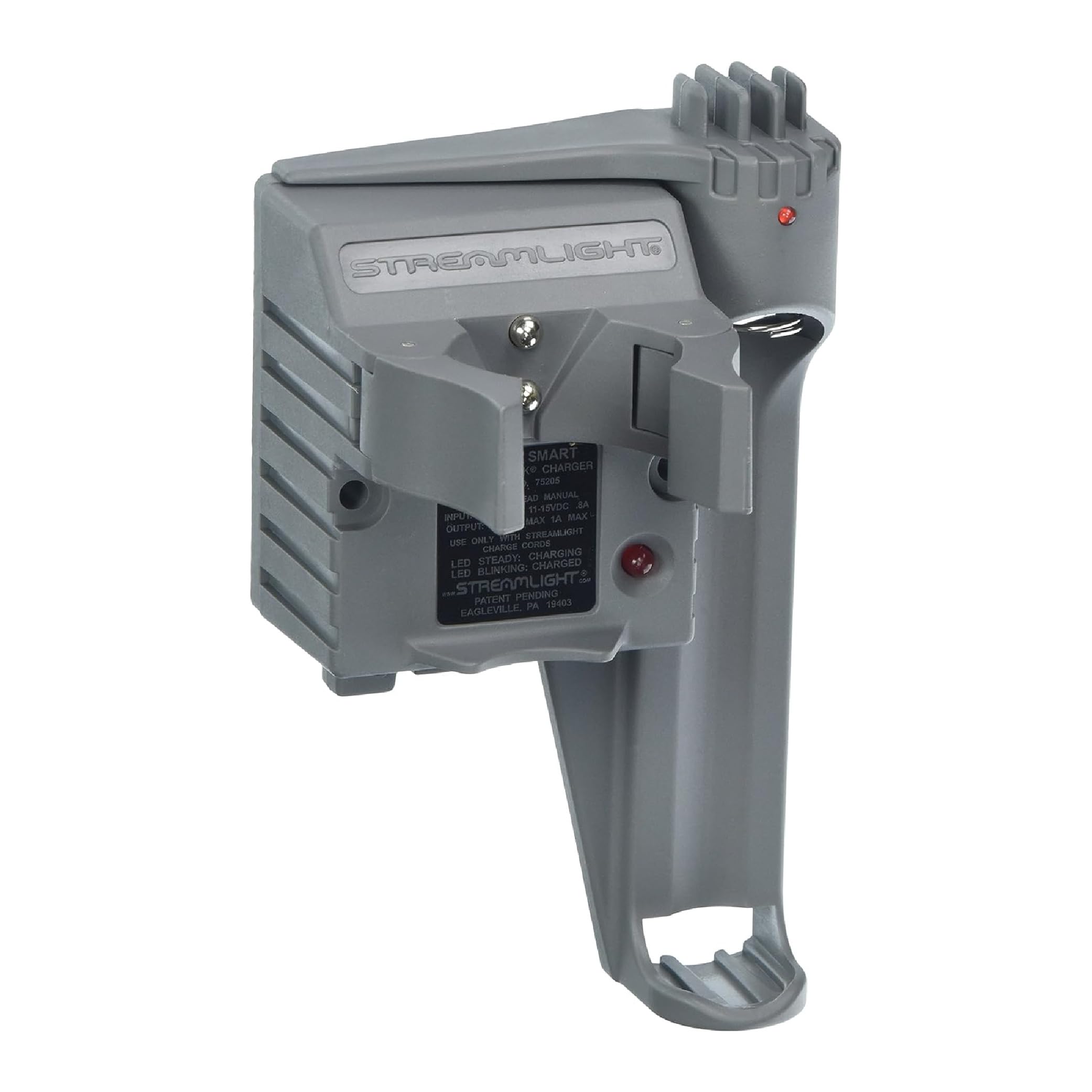 Streamlight 75205 Piggyback Smart Charger for Stinger Flashlights - Fast Charging, No Battery Included (1 Pack, Gray) - Perfect for Law Enforcement, Security & Emergency Use