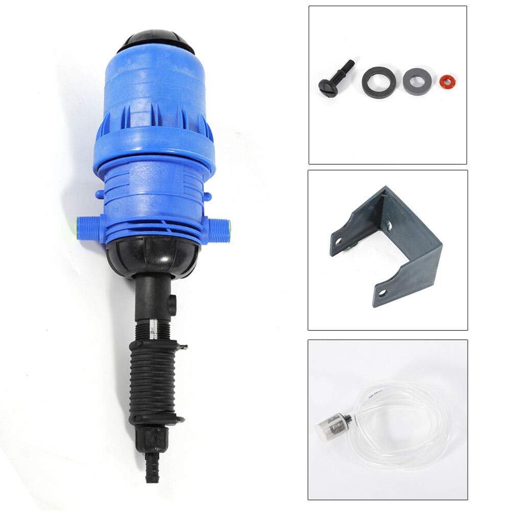 TFCFL Adjustable Automatic Fertilizer Injector - Water Powered Chemical Liquid Doser Dispenser 20-2500 L/H - Drip Irrigation & Garden Hose Pump for Industry, Agriculture, Livestock (Blue) - Perfect for Hydroponics, Greenhouse & Large-Scale Farming