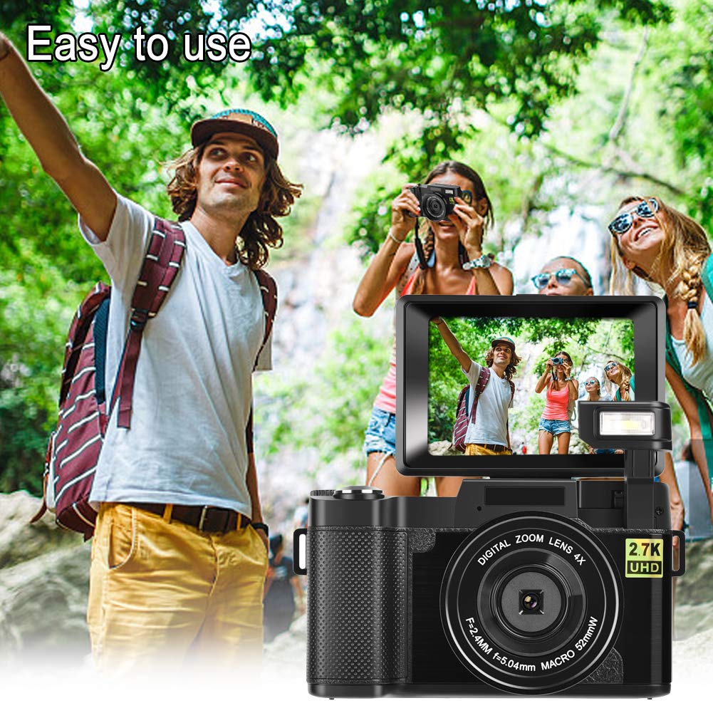 CEDITA Digital Camera 24MP 2.7K Full HD Vlogging Camera with 180° Flip Screen & WiFi for YouTube, Travel, and Live Streaming (Model G1) - Perfect for Vloggers, Travelers, and Content Creators