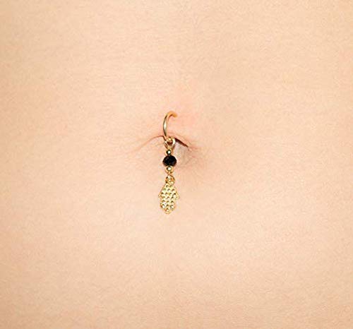 Rose Quartz Clip-On Belly Ring - Silver Dangle Fake Navel Piercing for Women | Perfect for Parties, Cosplay & Everyday Fashion Accessories