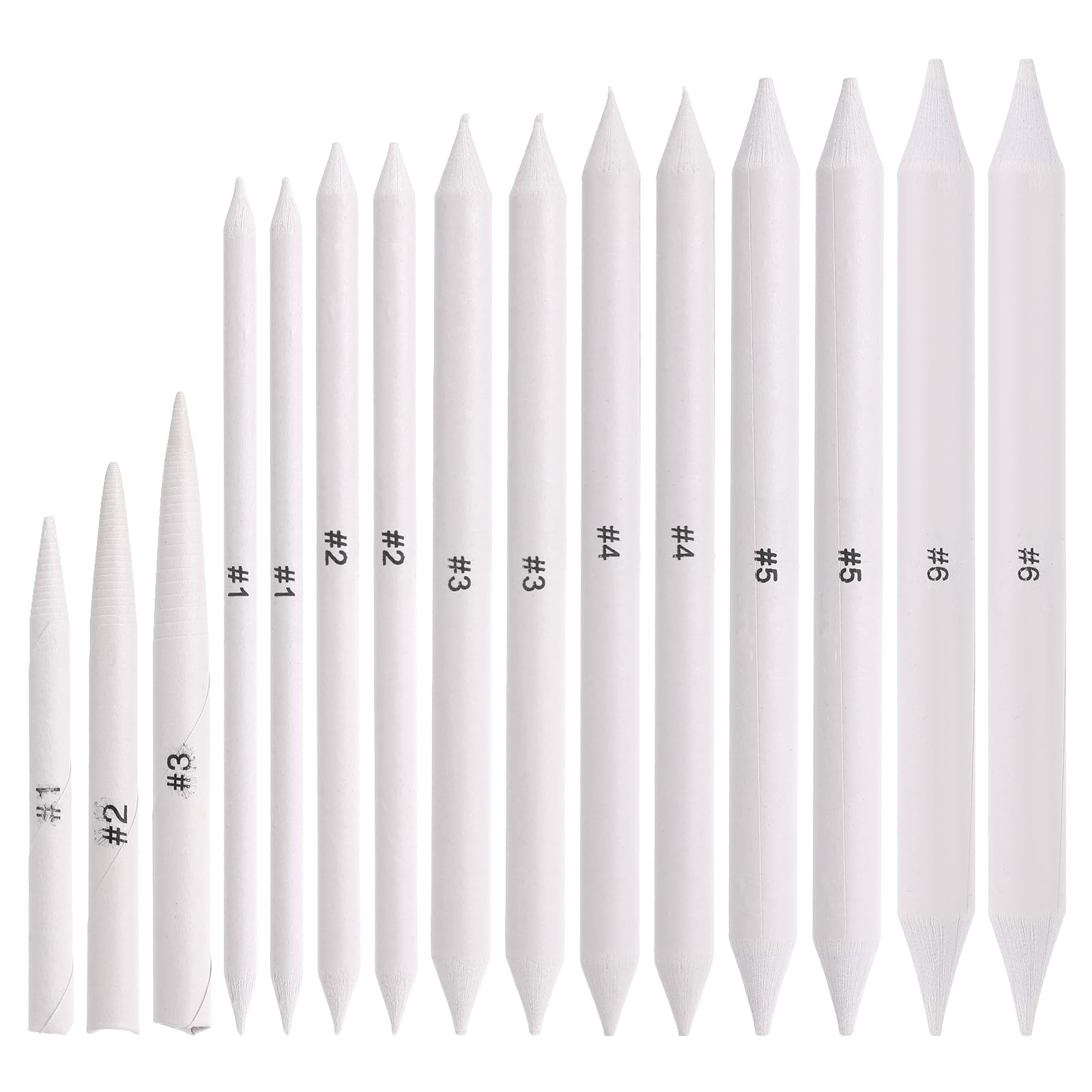 15Pcs Blending Stumps for Drawing - Professional Tortillon Blending Sticks & Shading Tools for Artists - Perfect for Charcoal, Pencil, Oil Pastel Sketching - Ideal for Beginners & Paper Art Projects