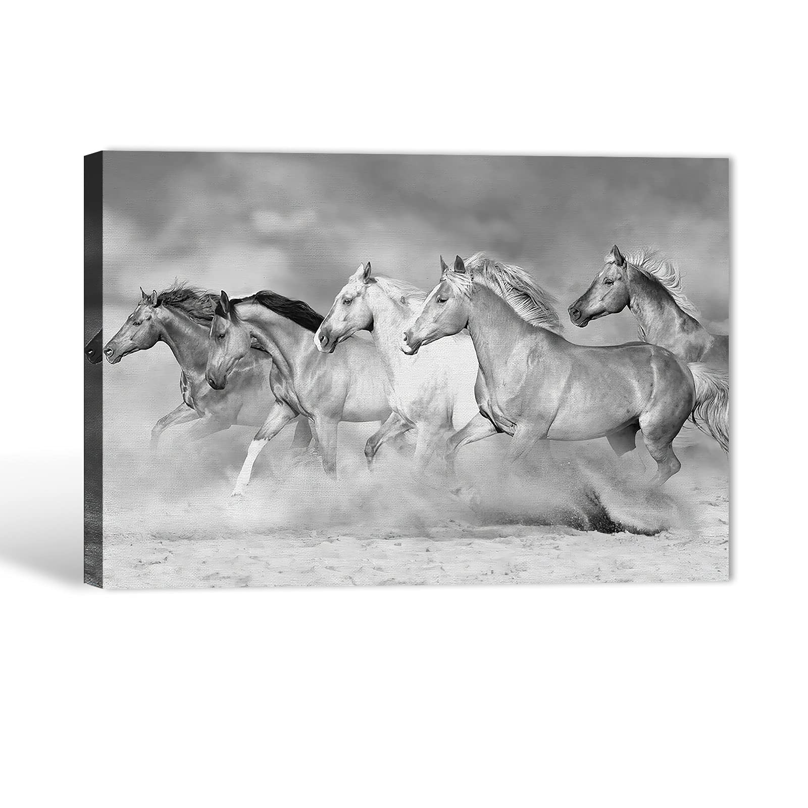 Large Horse Wall Art Painting - 32x48 Inches Black & White Horse Canvas Wall Decor for Living Room, Bedroom, Office | Animal Art Poster, Modern Home Decor for Farmhouse, Western & Equestrian Themes