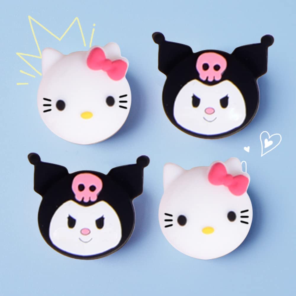 PERFECTSIGHT Cute Thumb Grip Caps for PS5, PS4, Xbox Series X/S, Xbox One, Switch PRO Controller - 4PCS Soft Rubber 3D Analog Thumbstick Grips Joystick Cover Set (Rabbit+Kitty Design) - Perfect for Gaming Comfort and Enhanced Control