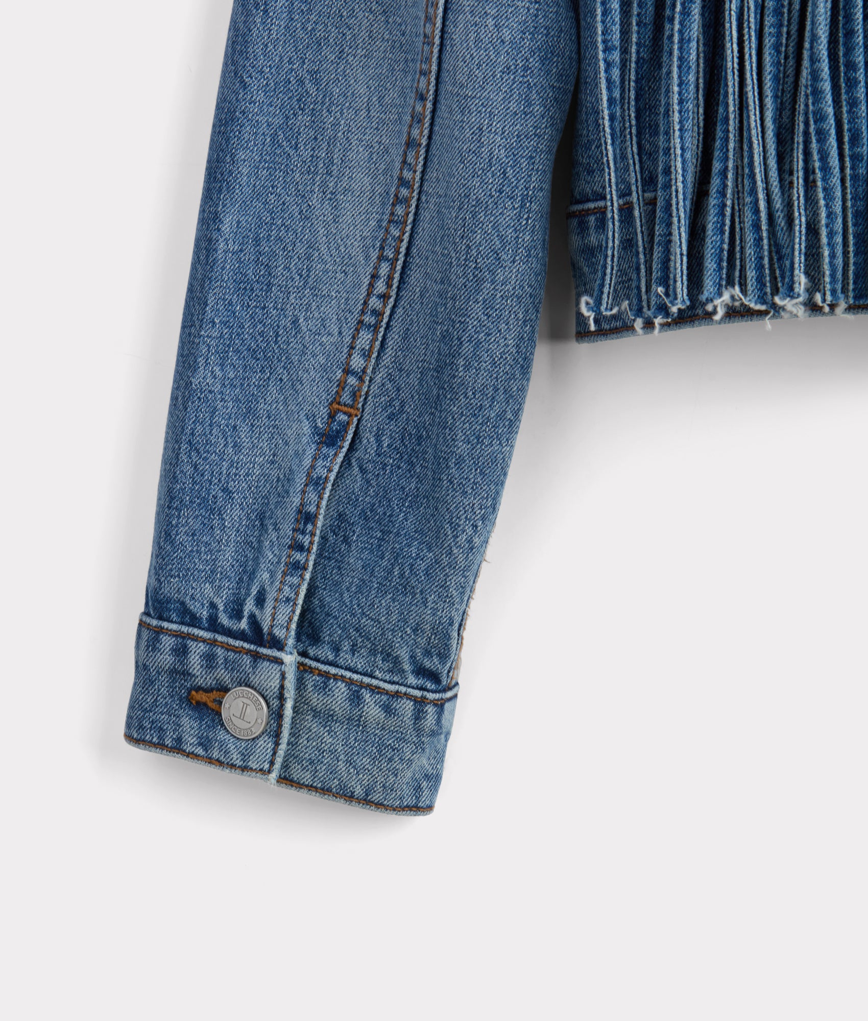 Justine Fringe Denim Jacket for Women - Blue Roan Distressed Vintage Style Jacket - Perfect for Casual Outfits, Music Festivals & Boho Fashion