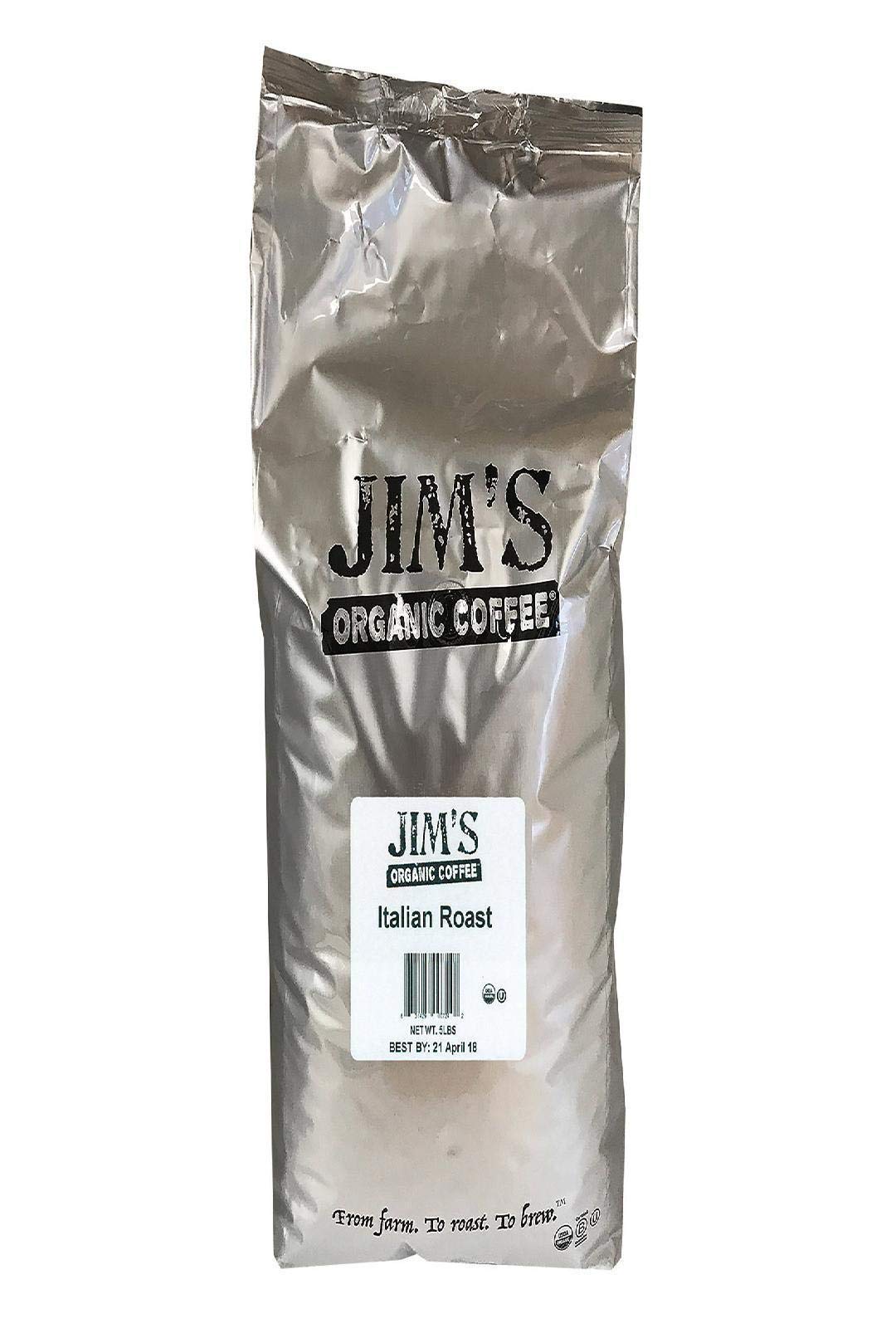 Organic Whole Bean Coffee - Italian Roast, 5-Pack Bulk (Perfect for Home Brewing, Office Use & Gifting)