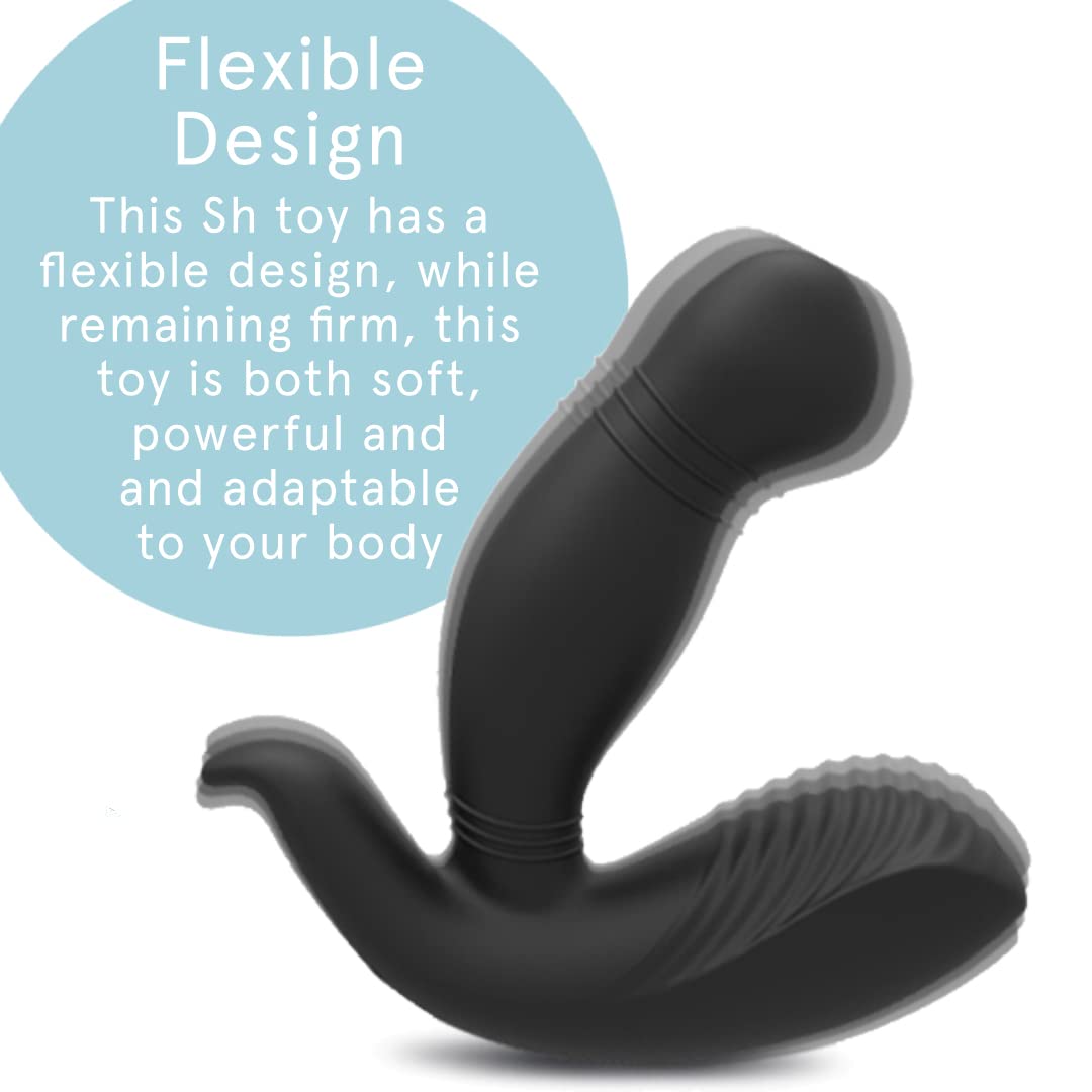 Premium Large Base Prostate Massager for Men - Black Silicone Design with 9 Powerful Vibration Modes | USB Rechargeable & Waterproof Anal Stimulator | Perfect for Solo Play, Couples Use & Stress Relief