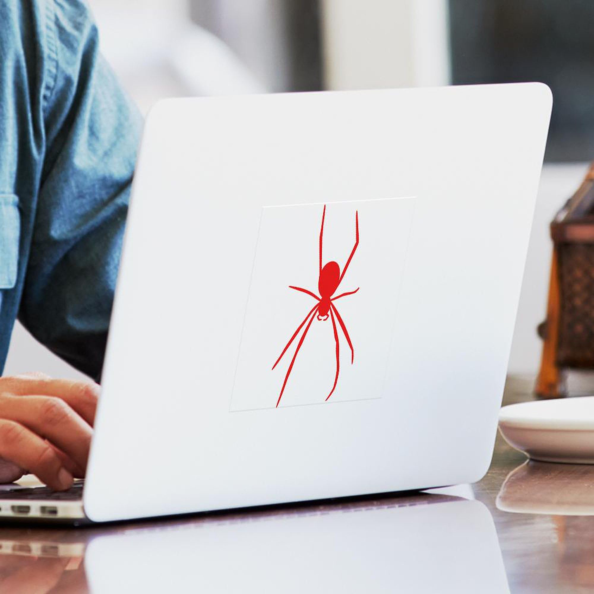 Red Black Widow Spider Sticker - Square Bumper Car Decal for Cars, Laptops & Windows | Unique Spider-Themed Decoration for Halloween, Cosplay & Marvel Fans