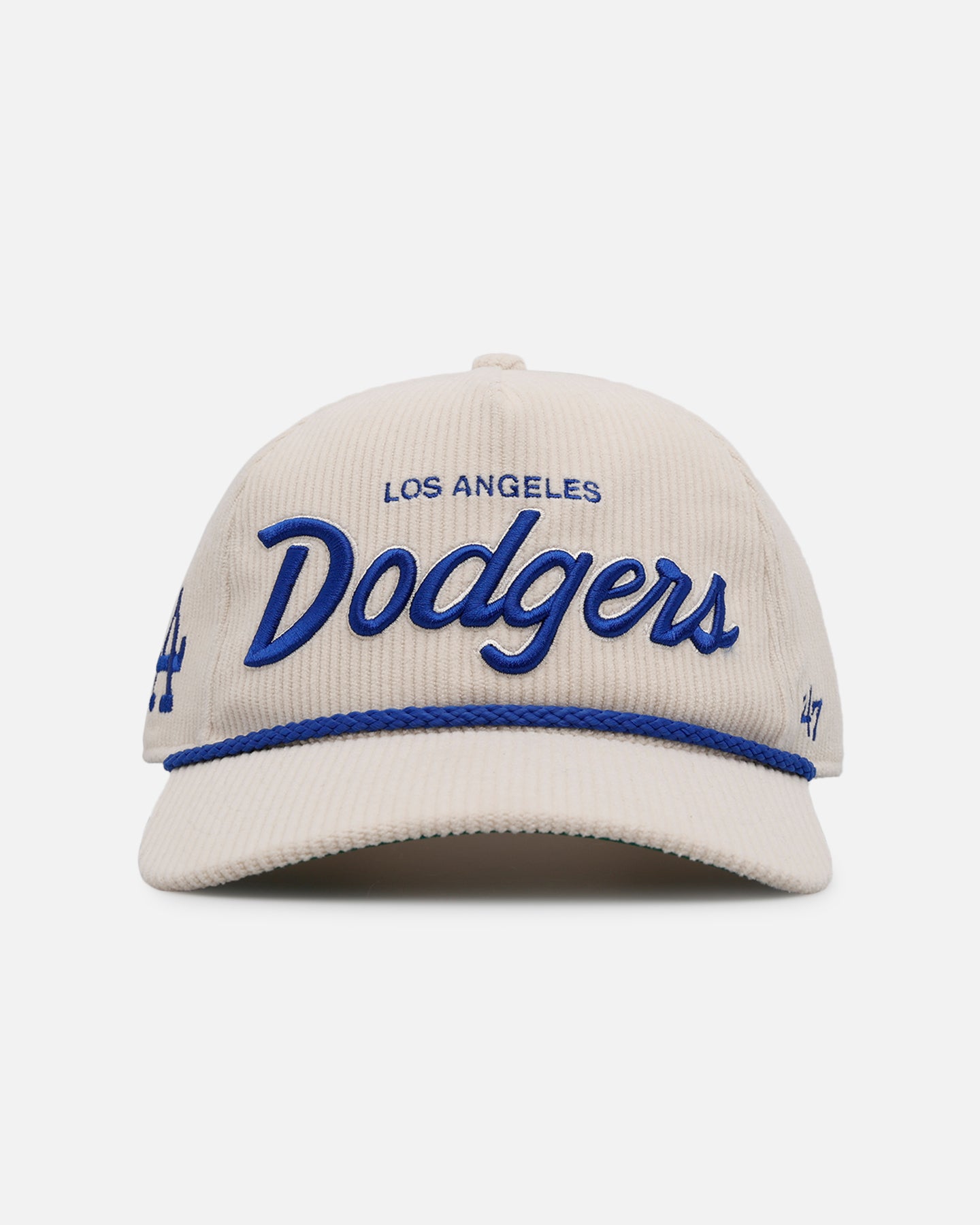 47 Brand Los Angeles Dodgers 'Natural Script' Premium Hitch Corduroy Snapback Hat - Adjustable Baseball Cap for Men & Women - Perfect for Sports Games, Casual Wear & Fan Collections
