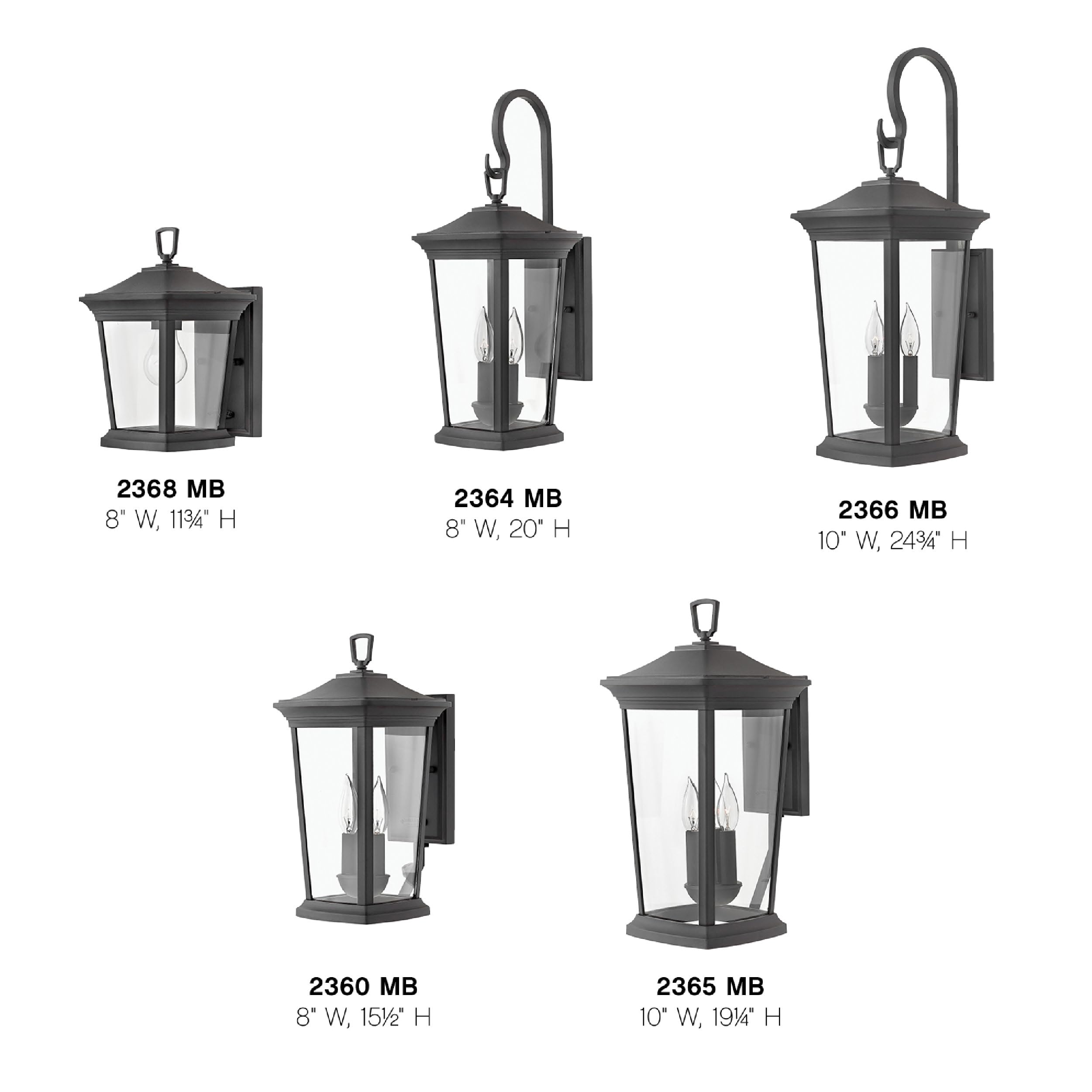 Hinkley Bromley Small Wall Mount Lantern - 1-Light Outdoor Aluminum Sconce with Clear Glass Shade - Museum Black Finish for Porch, Patio & Entryway Lighting