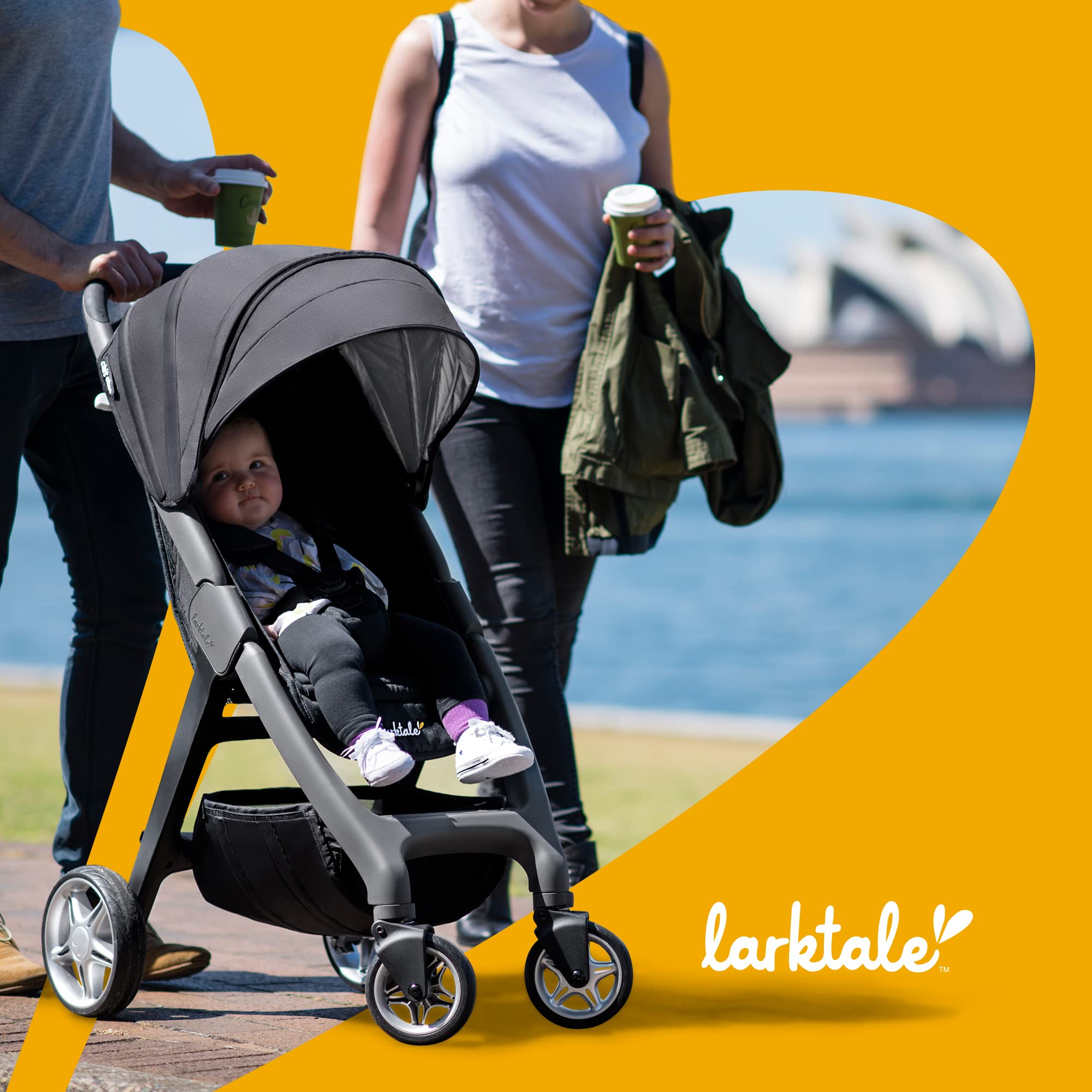 **Larktale Chit Chat Stroller – Lightweight Compact Baby Stroller for Infants & Toddlers 6+ Months | Best Travel Stroller with One-Hand Steering & Easy Fold | Freshwater Blue | Perfect for Airports, Shopping & Daily Walks**
