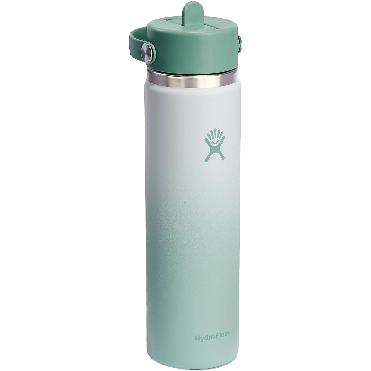 24 oz Wide Mouth Water Bottle with Flex Straw Cap - Ombre Color - Leak Proof & Insulated for Gym, Hiking, Travel & Everyday Use