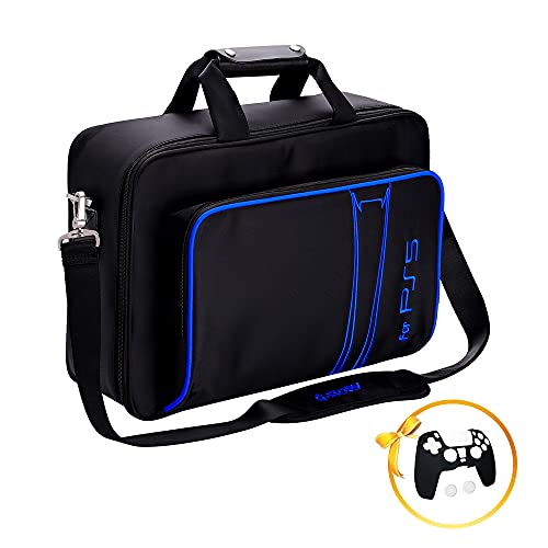 G-STORY PS5 Travel Case - Protective Storage Bag for PS5 Disc & Digital Edition with Controller Pocket & Silicone Cover - Durable Gaming Accessory for Travel, Home Storage & Console Protection - Perfect for Airplane Trips, Road Trips, Gaming Parties & Organized Game Setup - Ideal Gift for Gamers