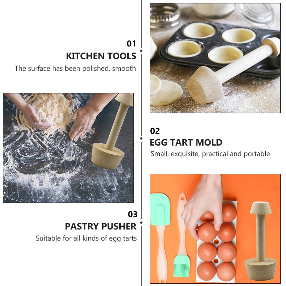 HEALLILY Double-Sided Tart Tamper Mold - Portable Egg Tart Pastry Pusher & Vegetable Pounder - Kitchen Gadget for Baking, Cooking, Home & Restaurant Use - Perfect for Making Tarts, Pastries, and Crushing Vegetables