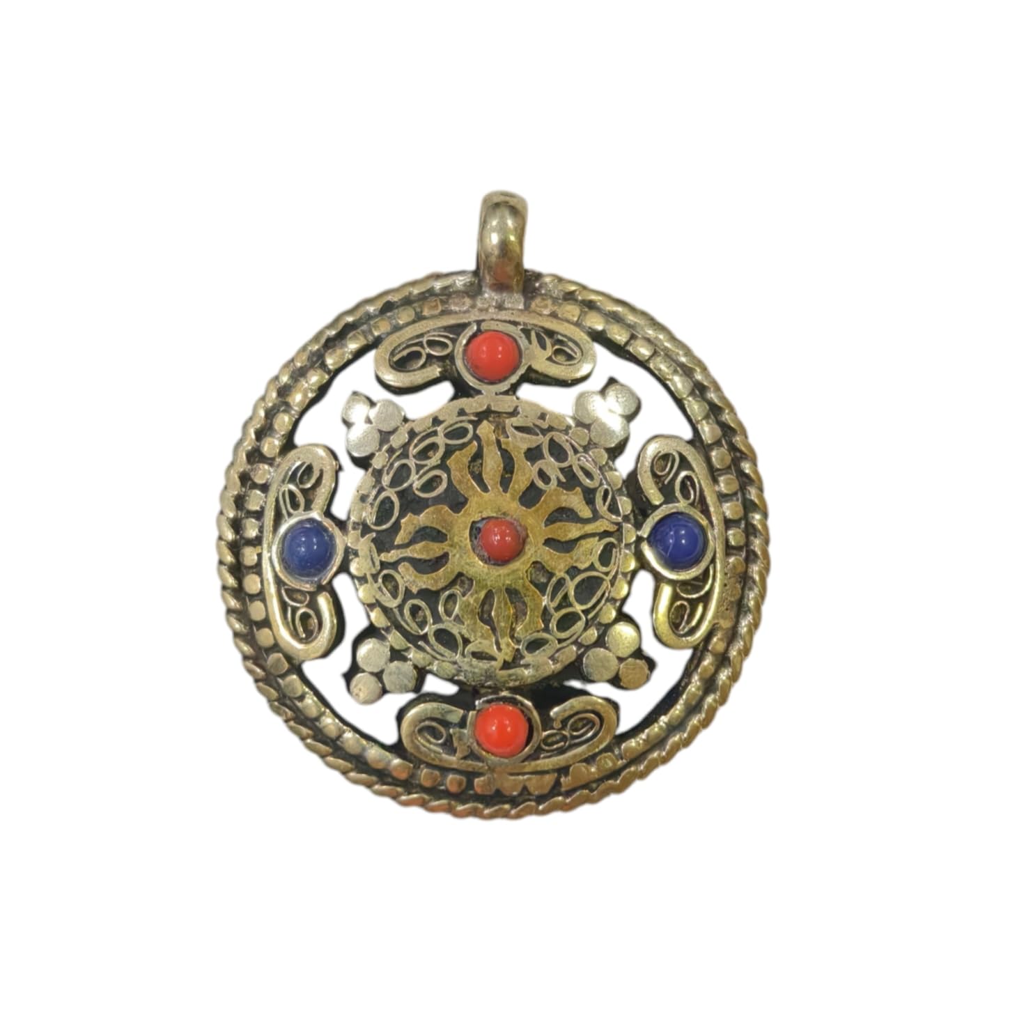 Handmade Tibetan Silver Pendant Necklace for Women - Boho Celtic Design with Coral & Lapis Lazuli Gemstone - Infinity Symbol Jewelry for Gifts, Parties, Weddings & Everyday Boho Fashion Accessories