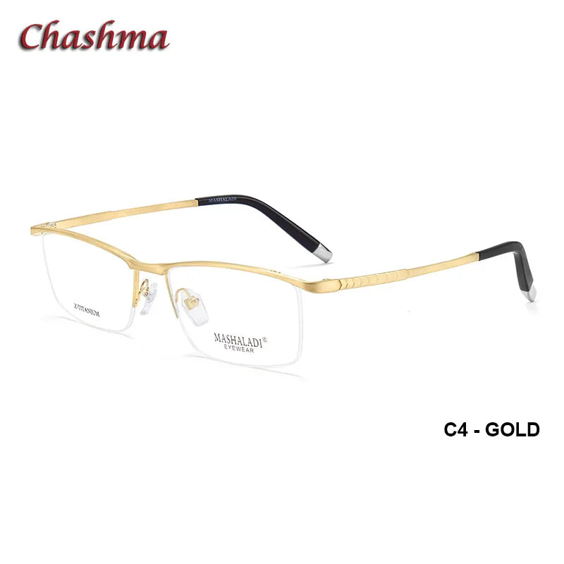 Titanium Semi-Rimless Eyeglasses for Men - Lightweight & Durable Browline Glasses (Model 278034) | Perfect for Office, Reading & Everyday Use
