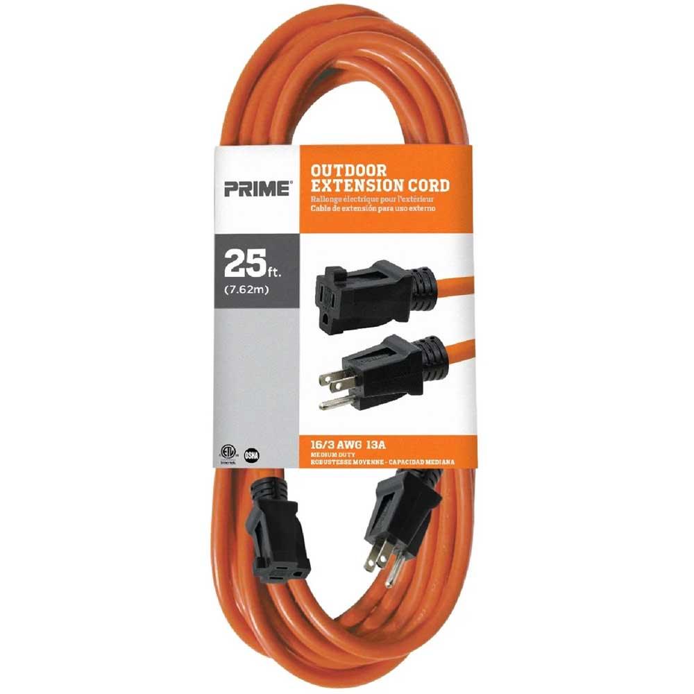 25 ft. Outdoor Extension Cord 16/3 Gauge SJTW Heavy Duty Weatherproof Power Cable - Perfect for Garden, Patio, and Outdoor Power Tools