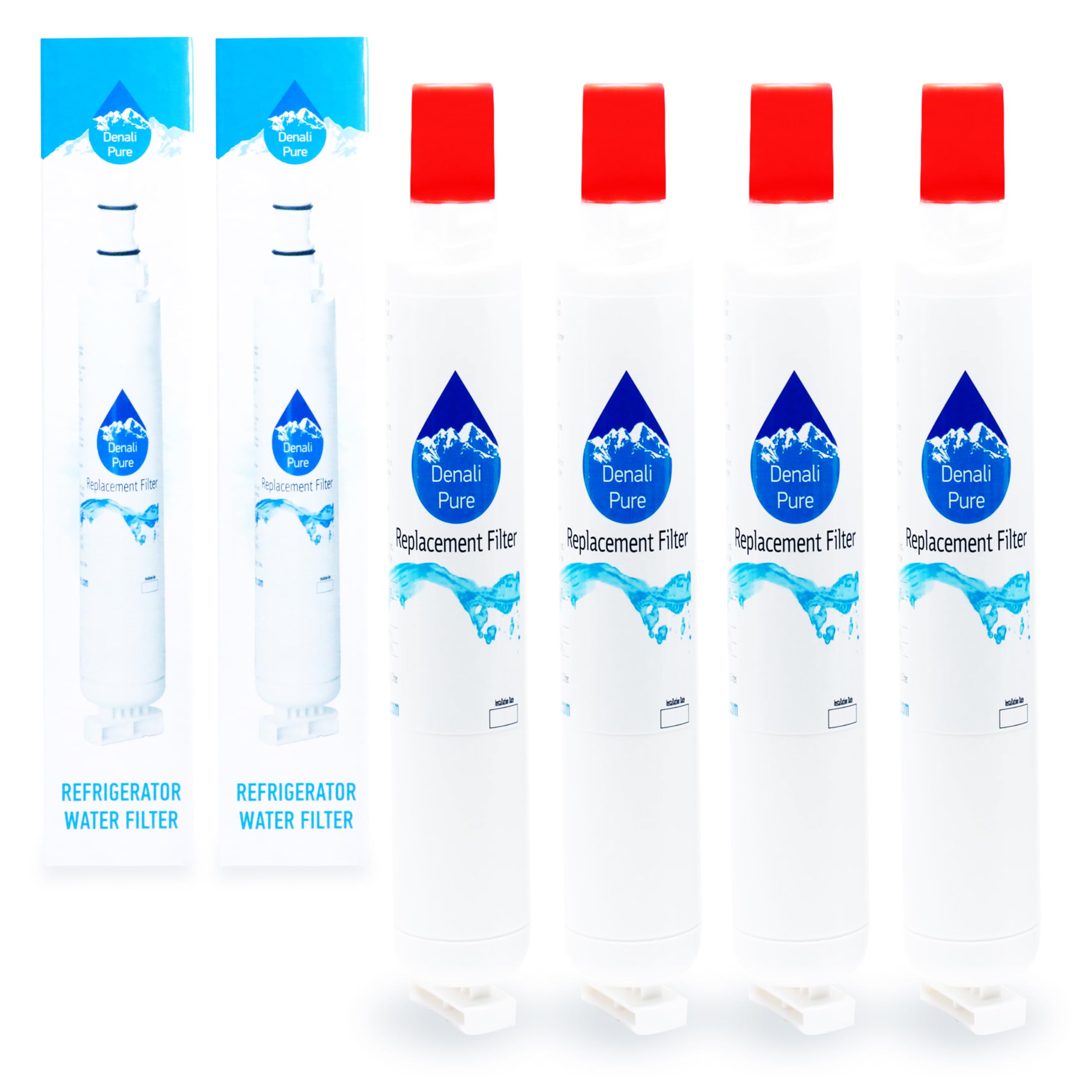 4-Pack Whirlpool GR9FHTXVB00 Refrigerator Water Filter Replacement - Compatible with 4396701 Fridge Filter Cartridge | Pure Drinking Water for Home & Office Use