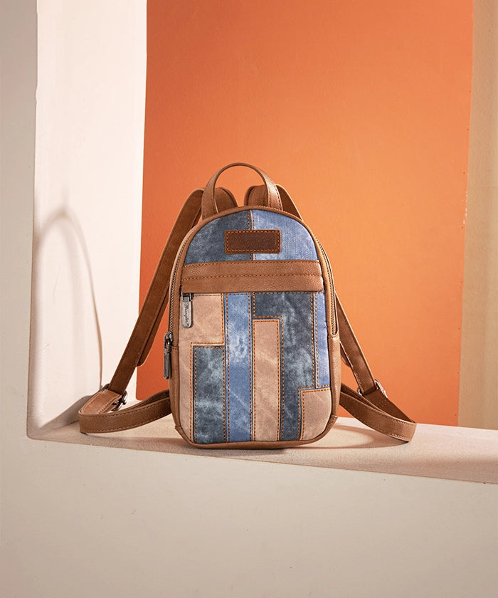 Wrangler Denim Textured Sling Bag for Men & Women - Stylish Crossbody Shoulder Bag for Travel, Hiking, and Everyday Use