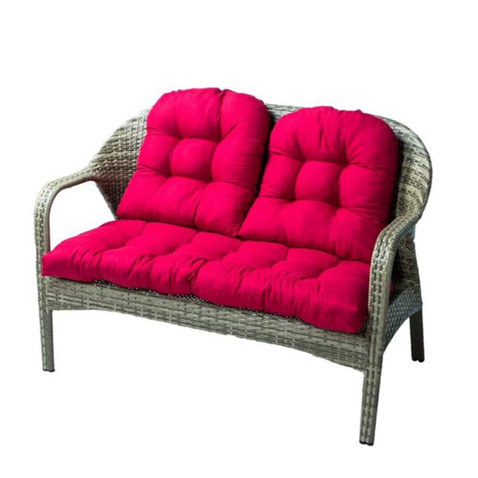 3-Piece Soft Cotton Seat Cushion Set for Bench, Patio Lounger & Garden Chairs - Red | Comfortable Home & Outdoor Furniture Cushions for Relaxation & Lounging