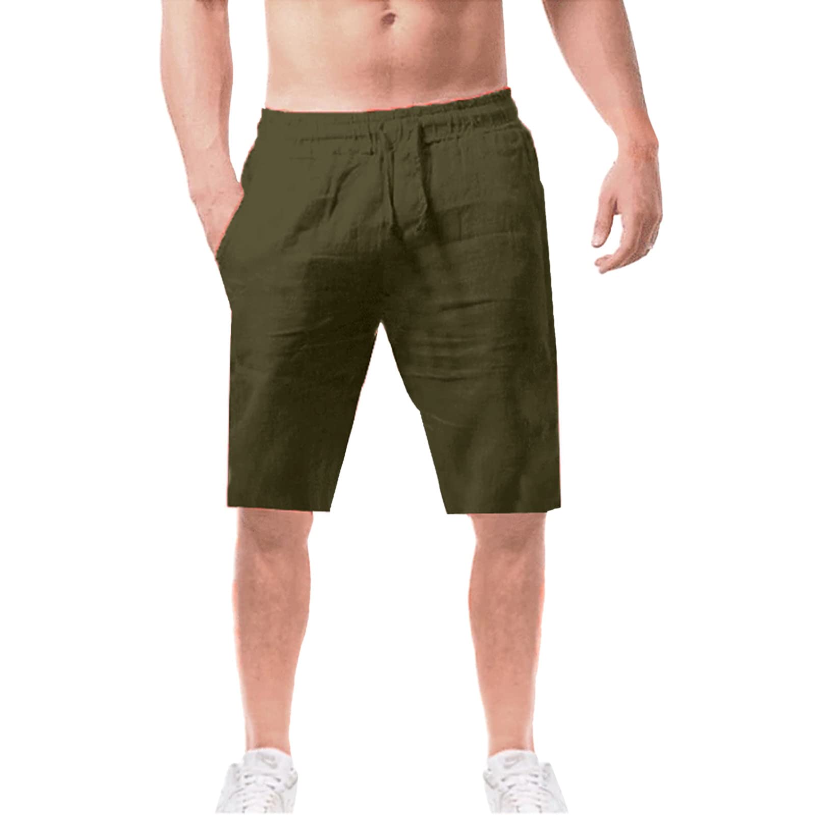 Men's Cotton & Linen Summer Shorts with Pockets - Breathable Casual Shorts for Men, Solid Color Fashion Shorts | Perfect for Beach, Gym, and Everyday Wear