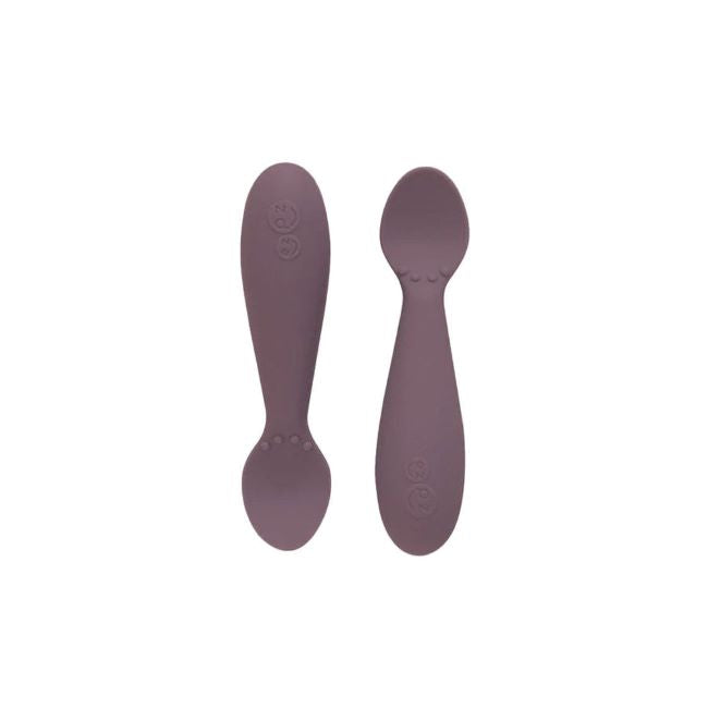 Ezpz Tiny Spoon Set of 2 - Soft Mauve Color | Perfect Baby Feeding Utensils for First Foods & Self-Feeding Toddlers