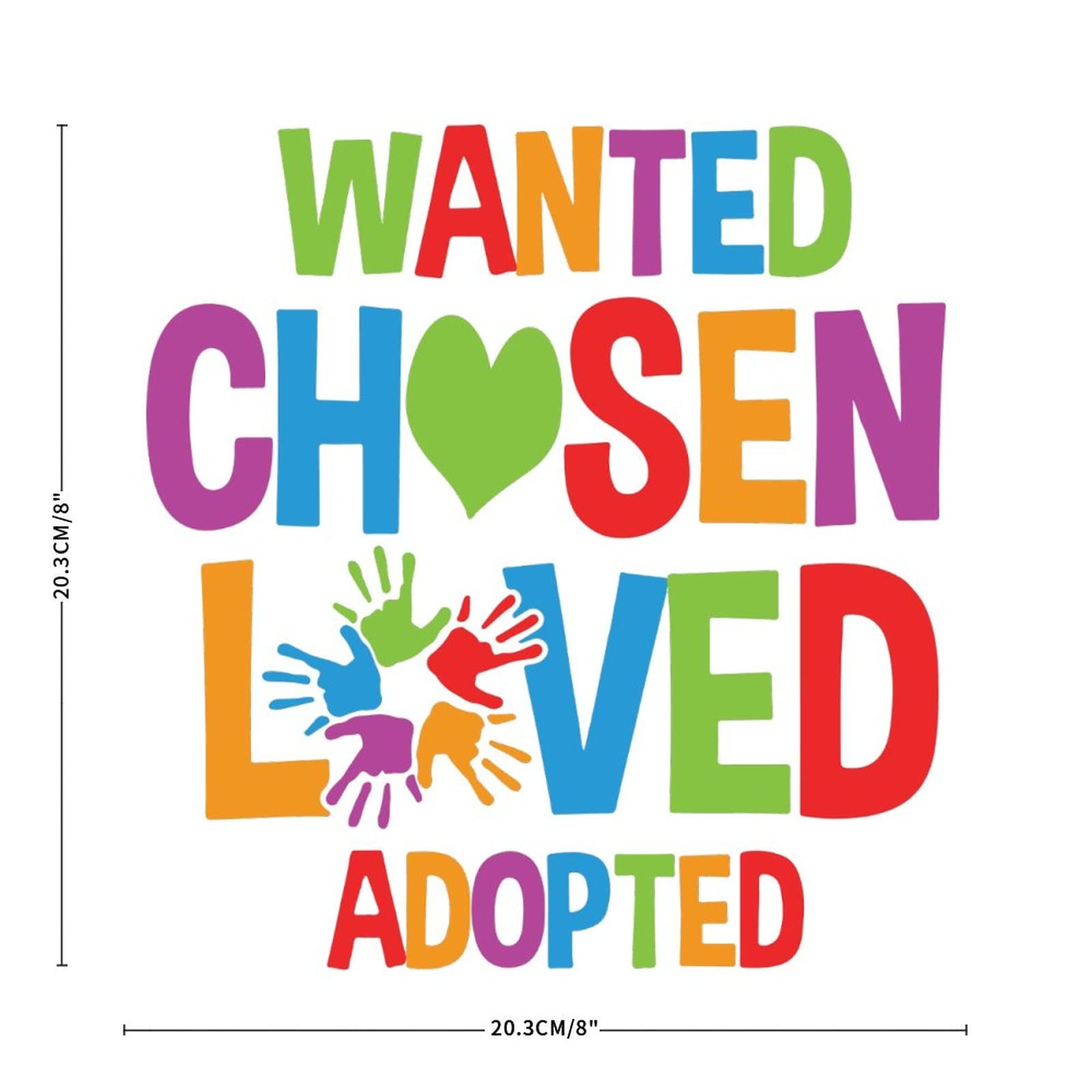 Wanted Chosen Loved Adopted Car Decals - LGBTQ+ Pride Stickers for Cars, Trucks & Laptops - Rainbow Equality Vinyl Decals - Funny Bumper & Window Stickers for Pride Month, Parades & Everyday Support