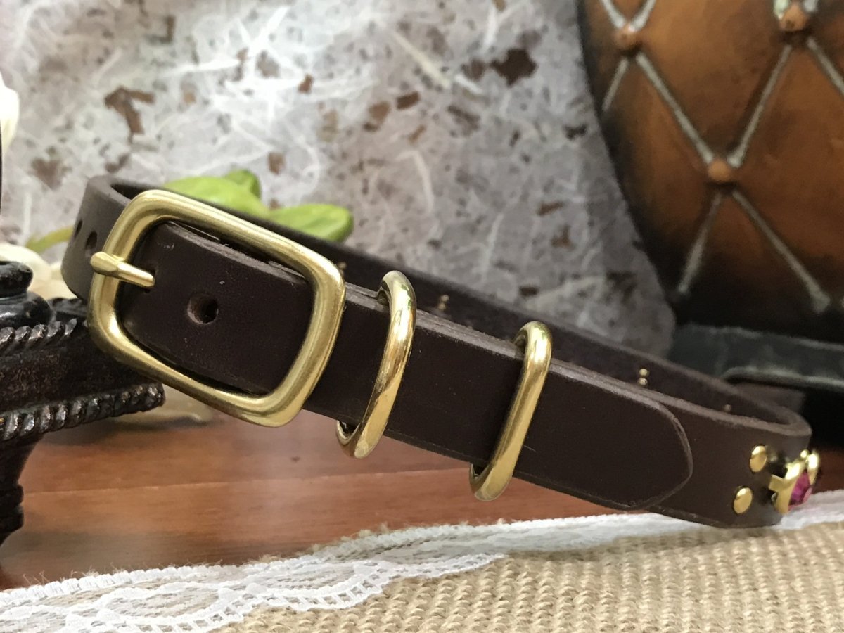 Stylish Designer Leather Dog Collar for Small & Medium Breeds - Gypsy Collection | Perfect for Daily Walks, Training & Fashionable Pet Accessories