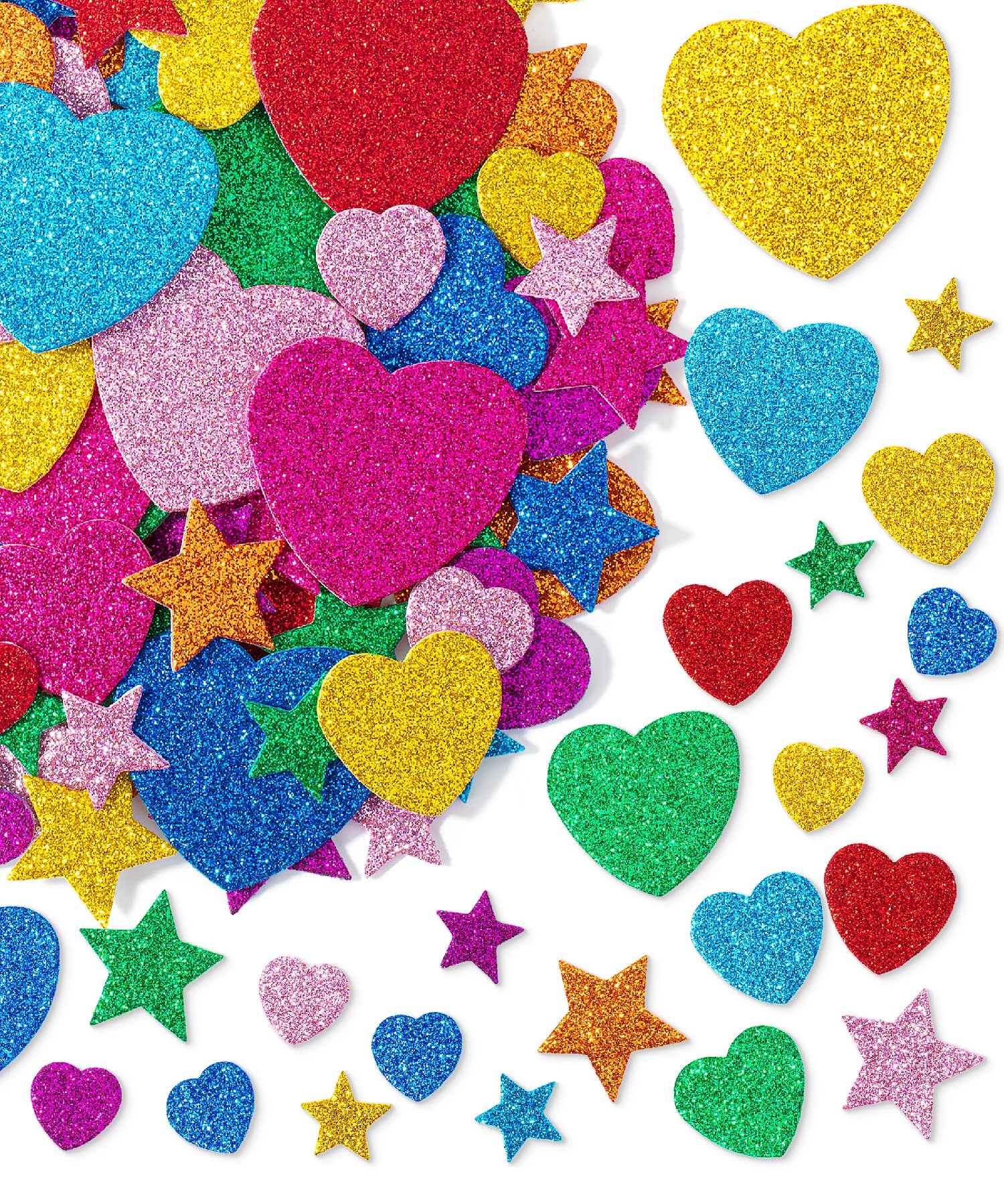 Mr. Pen 450-Piece Glitter Foam Stickers Set - Self-Adhesive, Assorted Sizes & Colors - Perfect for Scrapbooking, Easter Gifts, DIY Crafts & Kids' Art Projects
