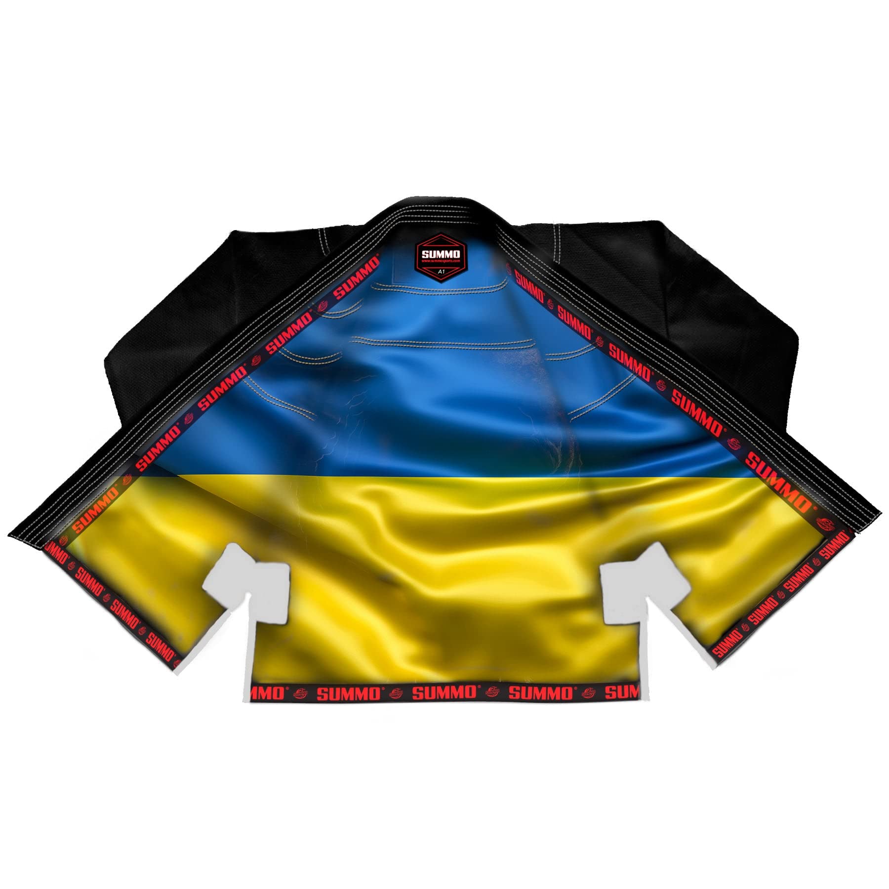 Summo Ukraine Black BJJ Gi - Premium Brazilian Jiu-Jitsu Uniform for MMA Training & Competition | Lightweight & Durable for Grappling, No-Gi & Martial Arts Practice