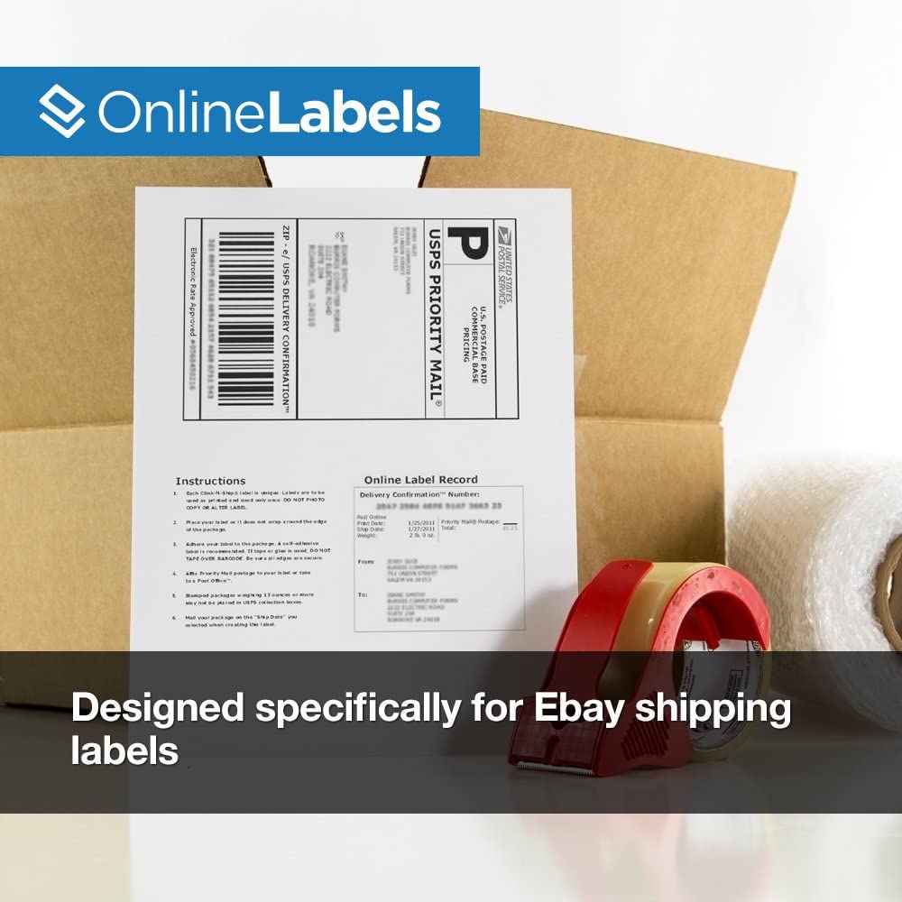 6.78 x 4.75 & 3.5 x 3.75 USPS Shipping Labels - 250 Sheets Pack for Inkjet/Laser Printers - Compatible with Click-N-Ship - Perfect for Ecommerce, Small Business & Package Shipping