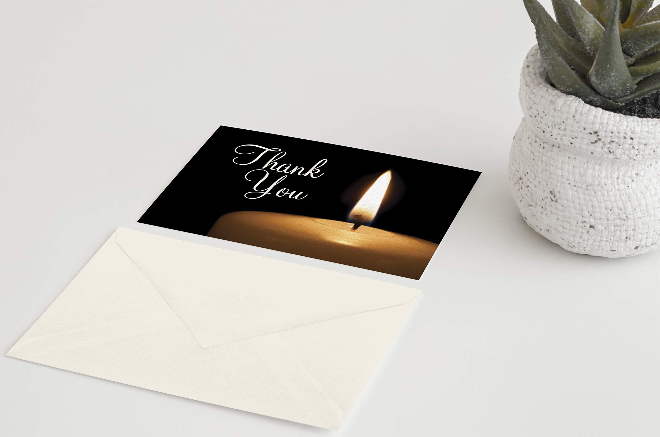 MPC Brands Religious Funeral Thank You Cards with Envelopes - 25 Pack Sympathy Bereavement Cards with Pre-Printed Message - Perfect for Memorial Services, Condolence Gifts & Grieving Families