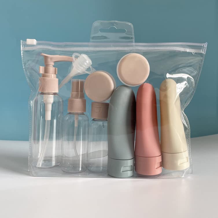 10 Pack TSA Approved Leak-Proof Travel Bottles for Toiletries - Refillable Cosmetic Containers Kit for Liquids & Shampoo - Perfect for Airplane Carry-On, Vacation & Gym Essentials