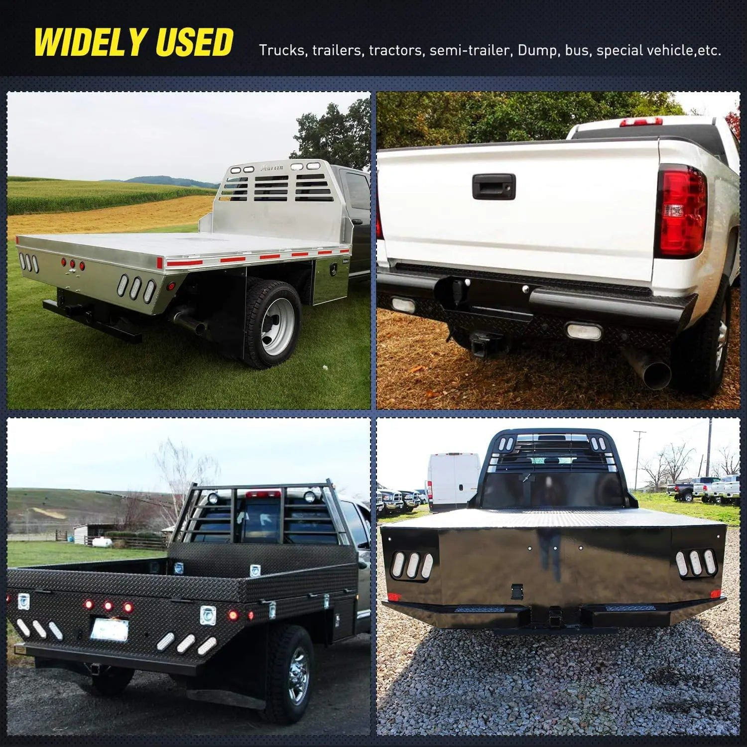 6 Inch Oval White LED Trailer Tail Lights - 2 Pairs Waterproof Brake Lights for Trucks, Trailers, RVs - Perfect for Night Driving & Safety Signaling