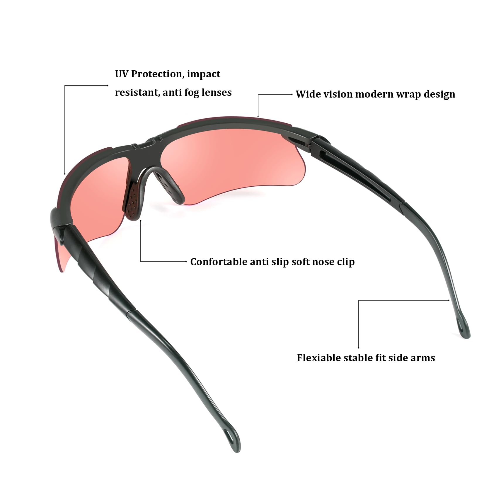 Anti-Fog Shooting Safety Glasses - Tactical Ballistic Eye Protection for Men & Women - Perfect for Hunting, Gun Range & Outdoor Sports