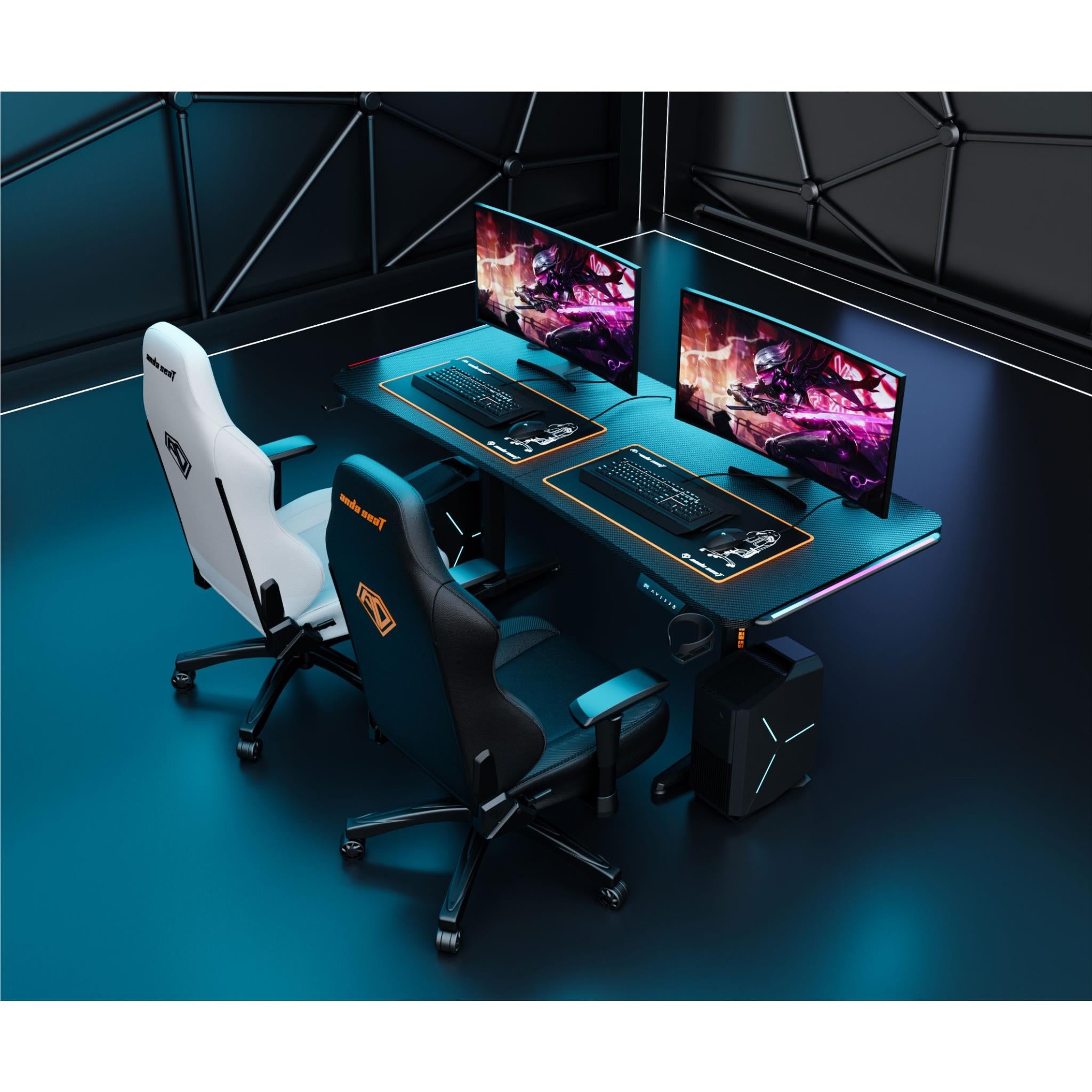 Anda Seat Terminator Gaming Desk - Ergonomic Computer Desk for PC & Console Gamers - Perfect for Home Office, Streaming & Esports Setup