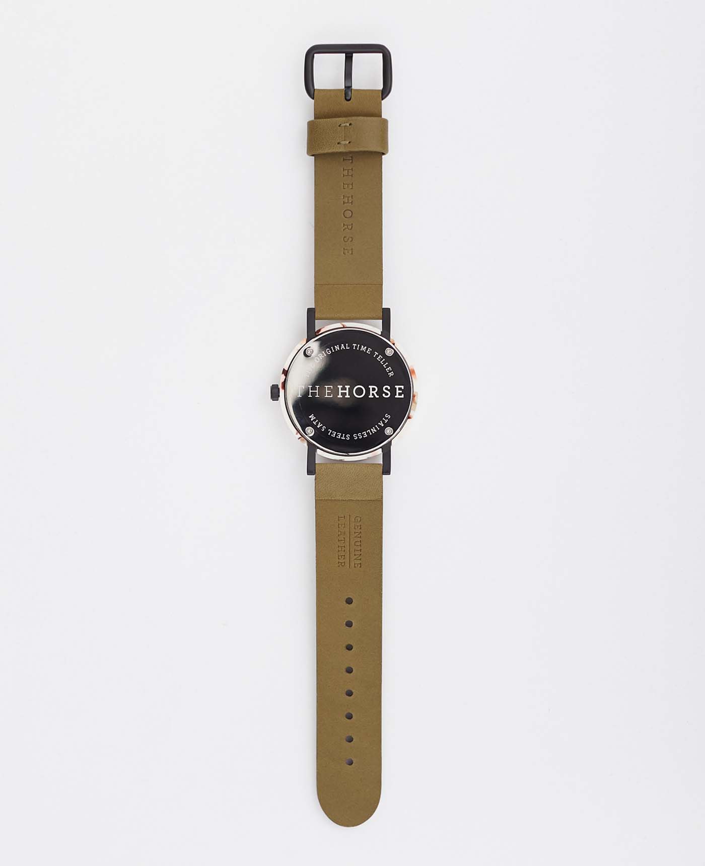 Resin Nougat Shell Watch with White Dial & Olive Leather Strap - Perfect for Casual, Business, and Outdoor Activities