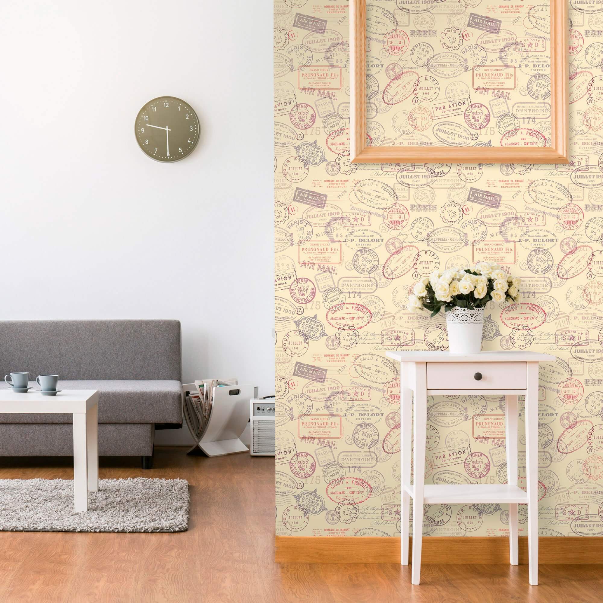 Brown Travel-Themed Peel and Stick Removable Wallpaper - Self-Adhesive Decorative Wall Covering for Bedroom, Living Room, Office & Dorm Decor