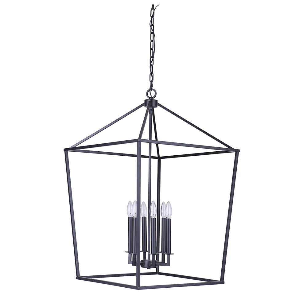 Midland 6-Light Black Pendant Lighting Fixture - Modern Chandelier for Dining Room, Kitchen Island & Living Room Ceiling Decor