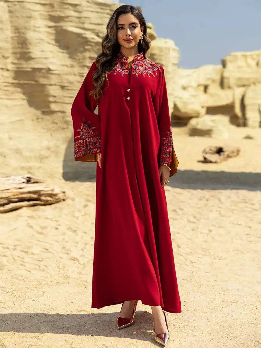 Elegant Embroidered Caftan Dress for Women - Boho Chic Kaftan & Jalabiya for Eid, Wedding, and Special Occasions | Perfect for Summer Beachwear and Evening Parties