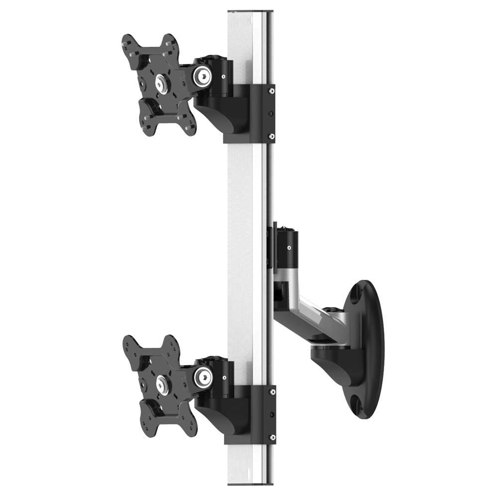 Dual Monitor Vertical Stand - Adjustable VESA Mount for 13-32 Inch Screens | Space-Saving Ergonomic Setup for Home Office & Gaming